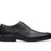 Men Clarks Oxfords | Men'S Clarks Whiddon Apron Dress Oxfords Black Tumbled