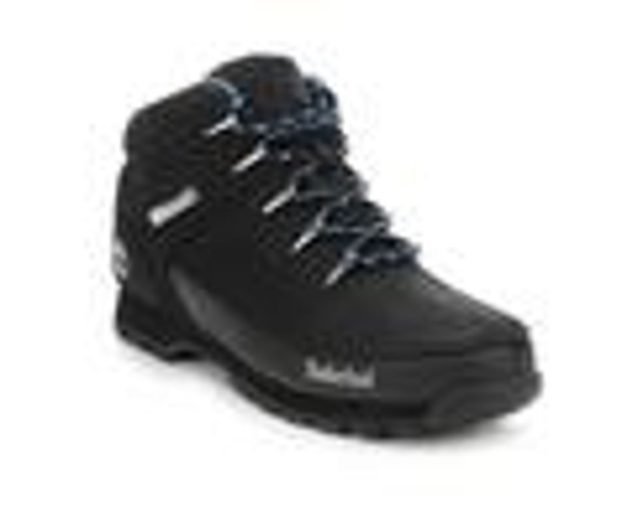 Men Timberland Hiking And Hunting | Men'S Timberland Euro Sprint Hiker Boots Blk Nubuck/Blue