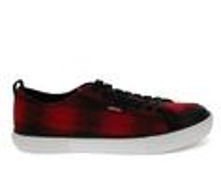 Men Levis Oxfords | Men'S Levis Anikin Neo Plaid Casual Shoes Blk/Red