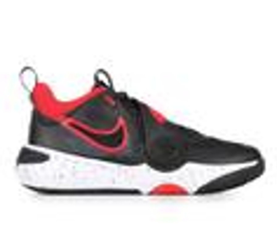 Kids Nike Athletics & Sneakers | Boys' Nike Big Kid Team Hustle D11 Basketball Shoes Black/Wht/Red