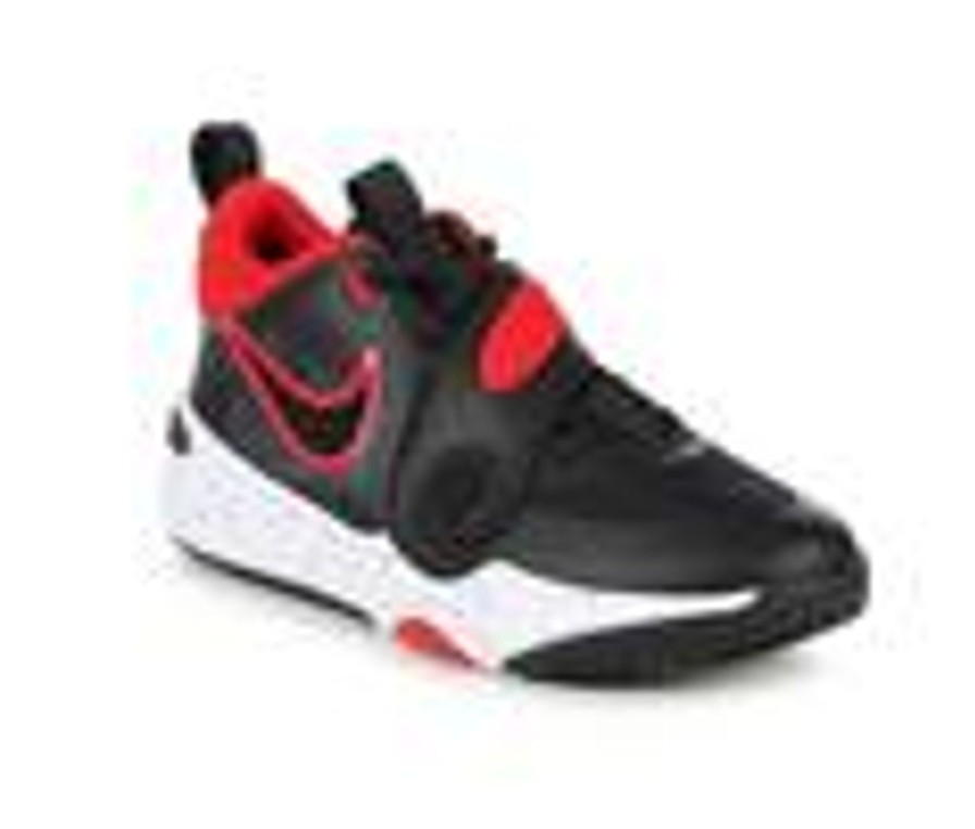 Kids Nike Athletics & Sneakers | Boys' Nike Big Kid Team Hustle D11 Basketball Shoes Black/Wht/Red