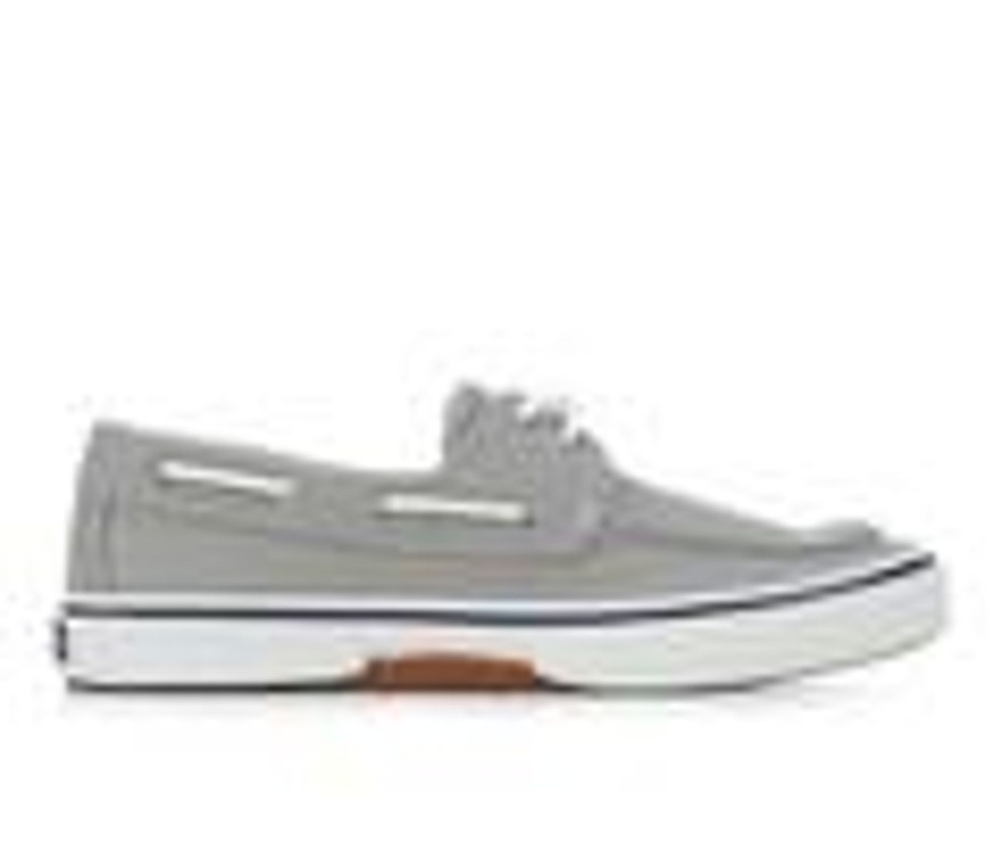 Men Sperry Boat Shoes | Men'S Sperry Halyard 2 Eye Saltwashed Boat Shoes Grey