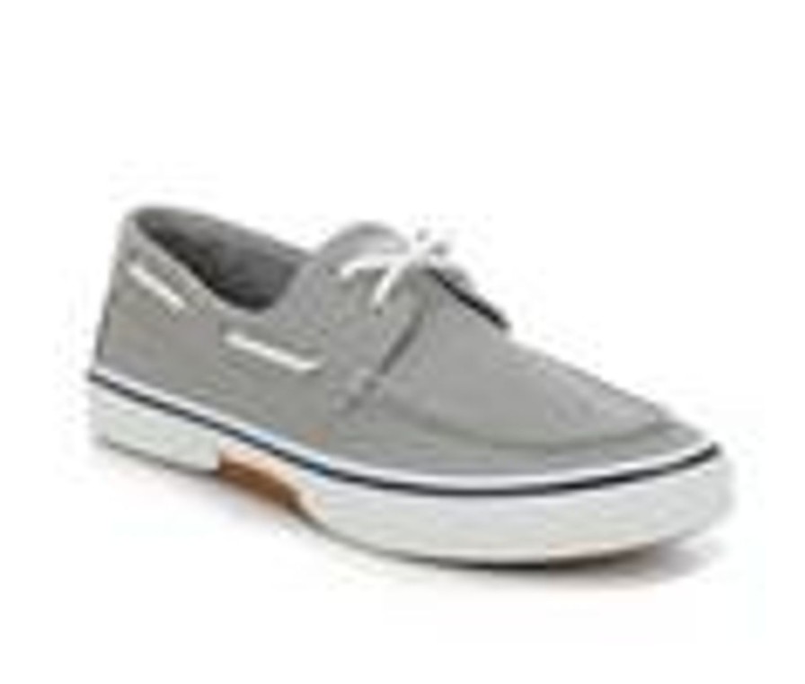 Men Sperry Boat Shoes | Men'S Sperry Halyard 2 Eye Saltwashed Boat Shoes Grey