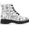 Kids Madden Girl Boots | Girls' Madden Girl Little Kid & Big Kid Mkurt Lace-Up Boots White Graffiti