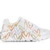 Kids Skechers Athletics & Sneakers | Girls' Skechers Little Kid & Big Kid Uno Lite Heart Metallic Wedge Sneakers White/Gold