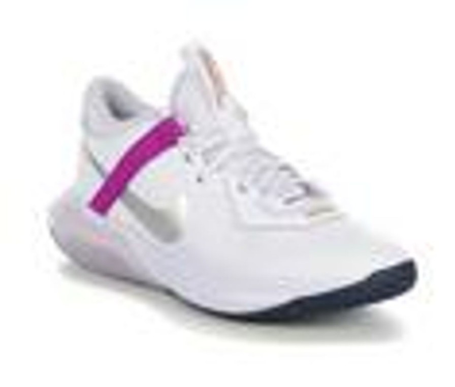 Kids Nike Athletics & Sneakers | Girls' Nike Big Kid Air Zoom Crossover Basketball Shoes White/Silvr/Ppl