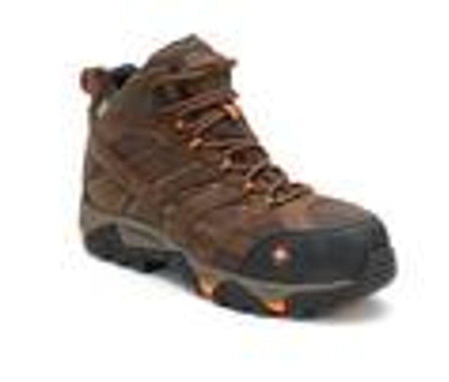 Men Merrell Work Composite And Alloy Toe | Men'S Merrell Work Moab Vertex Mid Waterproof Comp Toe Work Boots Clay