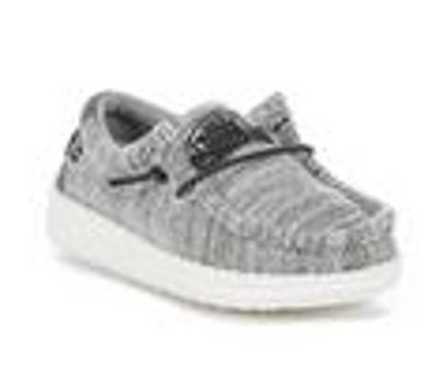 Kids HEYDUDE Casual | Boys' Heydude Toddler Wally Youth Stretch Slip-On Shoes Gray/Yin Yang