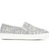 Kids Soda Casual | Girls' Soda Toddler & Little Kid & Big Kid Trait Slip-On Sneakers Silver Glitter