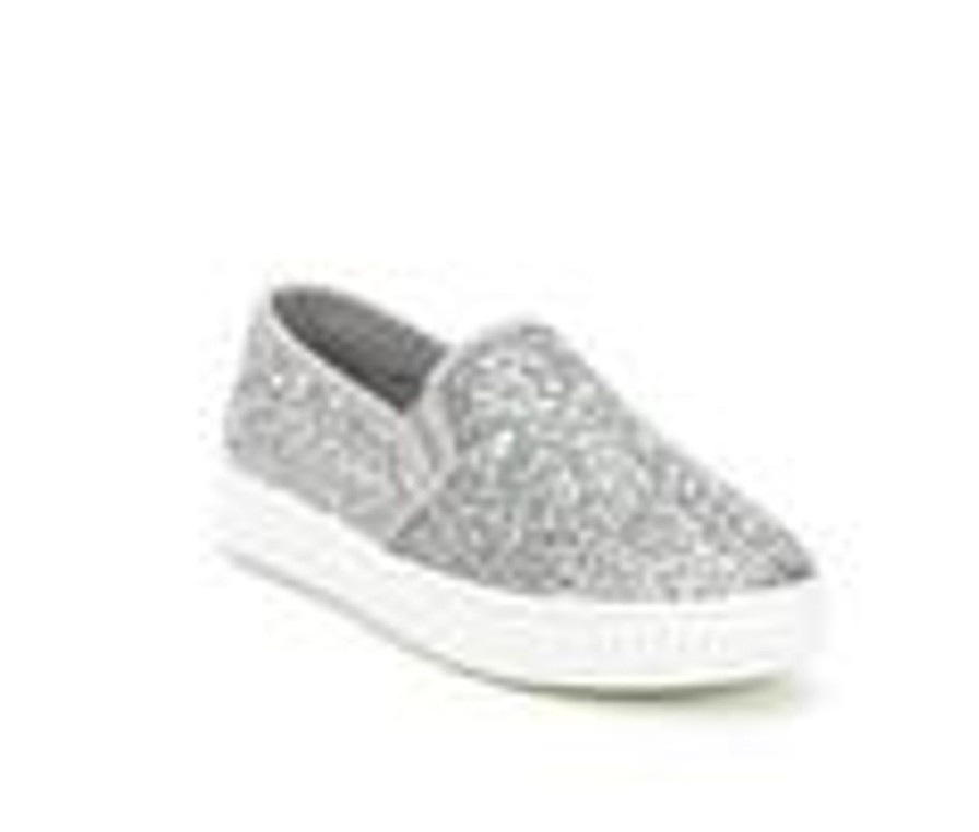 Kids Soda Casual | Girls' Soda Toddler & Little Kid & Big Kid Trait Slip-On Sneakers Silver Glitter