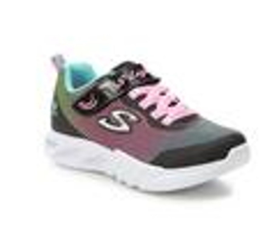 Kids Skechers Casual | Girls' Skechers Little Kid & Big Kid Flicker Flash Light-Up Sneakers Blk/Wht/Multi