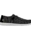 Men HEYDUDE Boat Shoes | Men'S Heydude Wally Sox Stitch Casual Shoes Black White