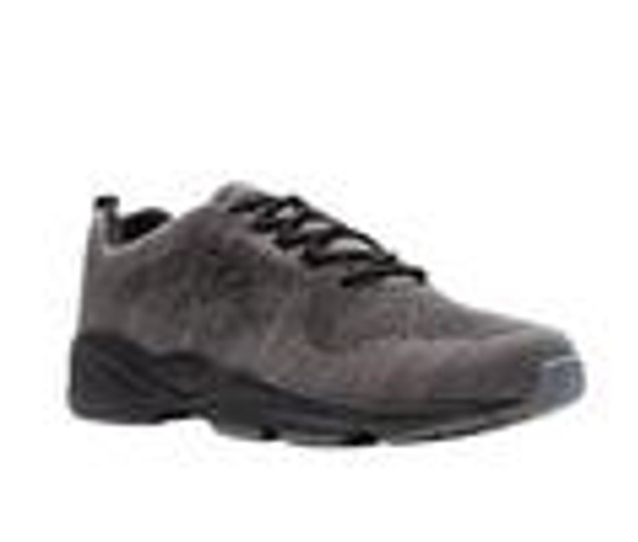 Men Propet Walking And Hiking | Men'S Propet Stability Fly Sneakers Dk Grey/Lt Grey