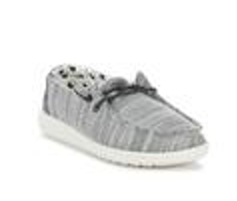 Kids HEYDUDE Casual | Girls' Heydude Little Kid & Big Kid Wendy Youth Stretch Slip-On Shoes Gray/Yin Yang