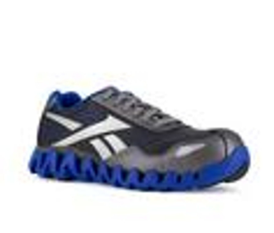 Men REEBOK WORK Composite And Alloy Toe | Men'S Reebok Work Zig Pulse Work Rb3018 Shoes Grey/Blue