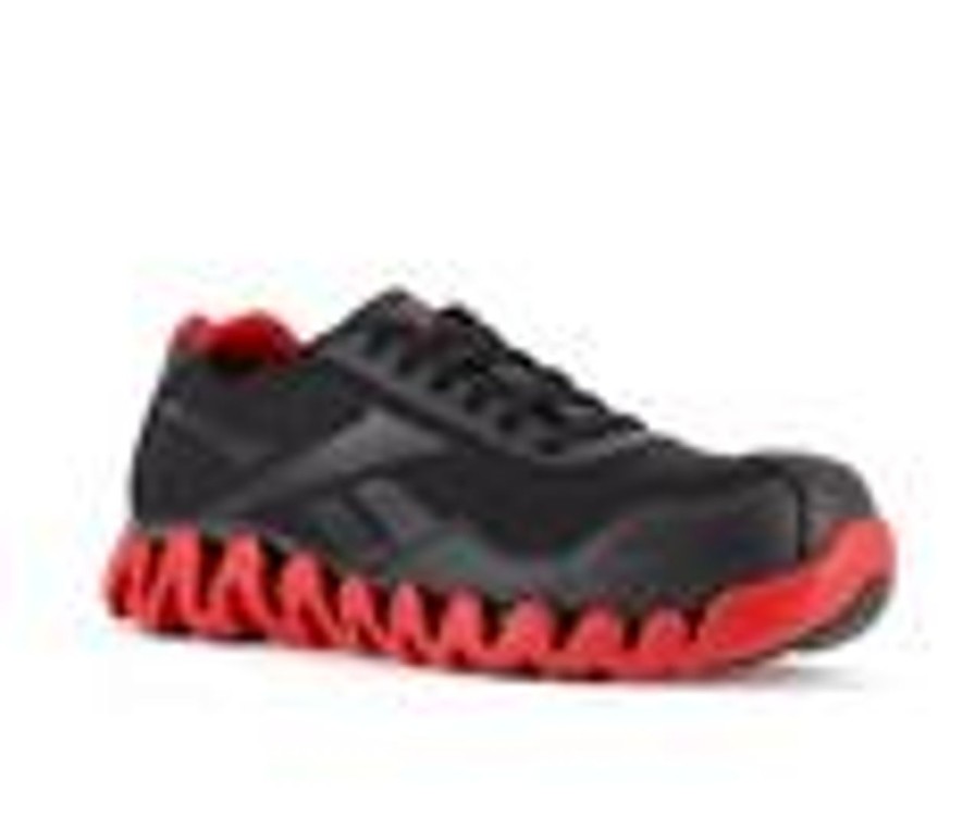 Men REEBOK WORK Electric Hazard | Men'S Reebok Work Zig Pulse Work Rb3016 Shoes Black/Red