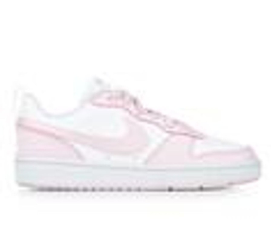 Kids Nike Athletics & Sneakers | Girls' Nike Big Kid Court Borough Low Recraft Gs Sneakers White/Pink Foam