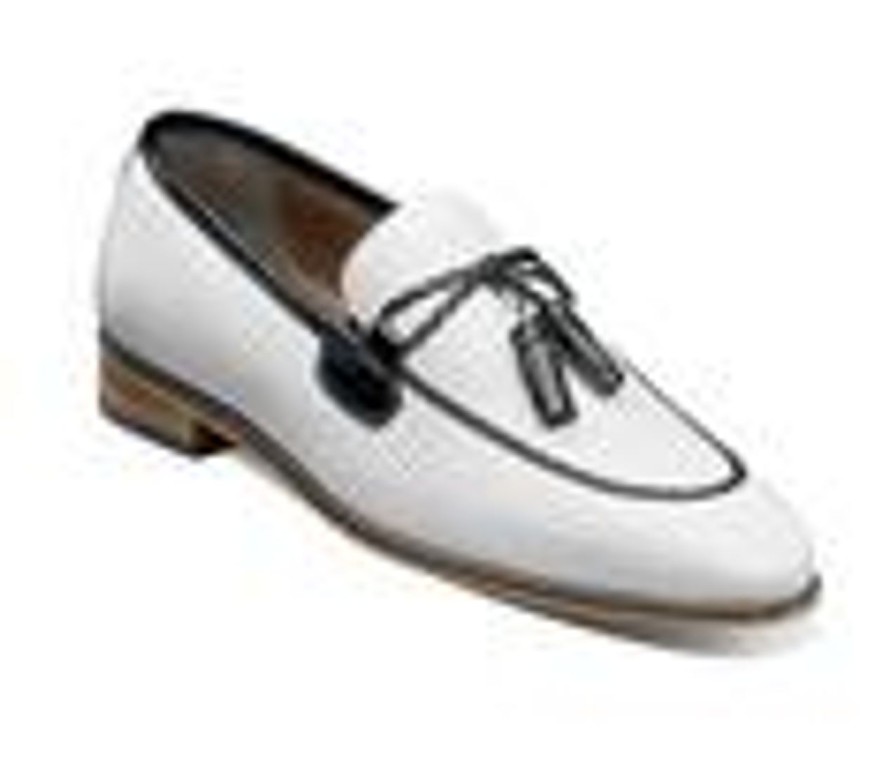 Men Stacy Adams Loafers | Men'S Stacy Adams Bianchi Loafers White/Black