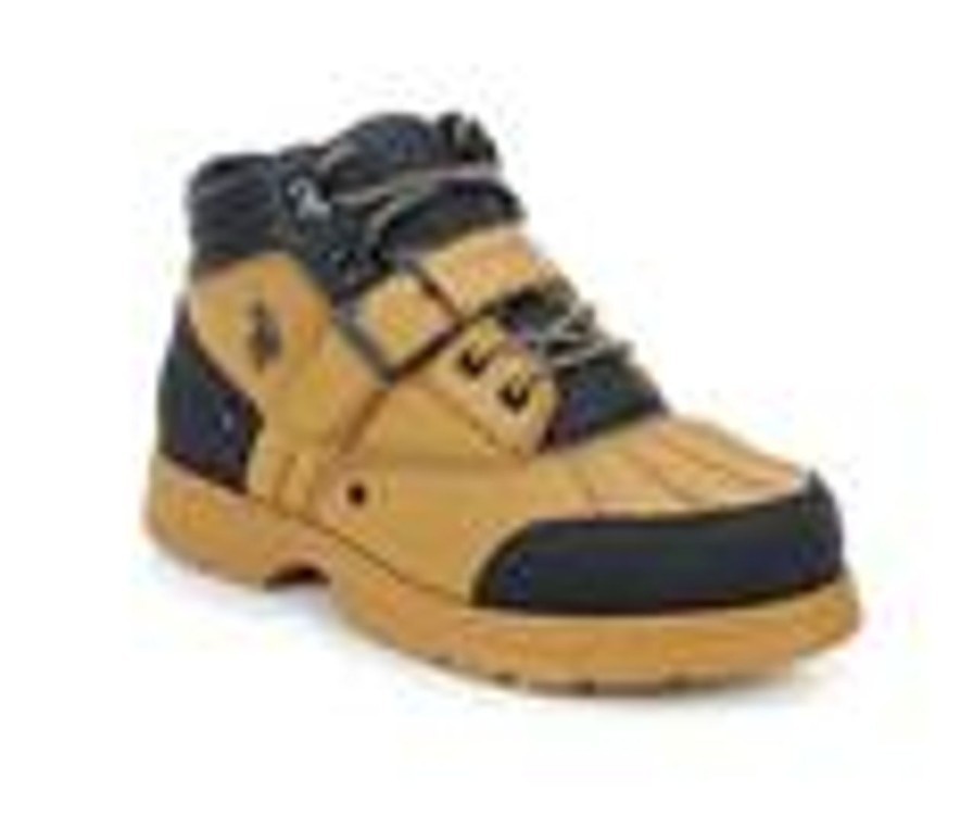 Men US Polo Assn Hiking And Hunting | Men'S Us Polo Assn Core Peak Boots Wheat/Black