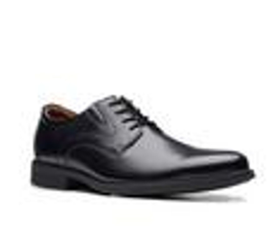 Men Clarks Oxfords | Men'S Clarks Whiddon Plain Dress Oxfords Black Leather