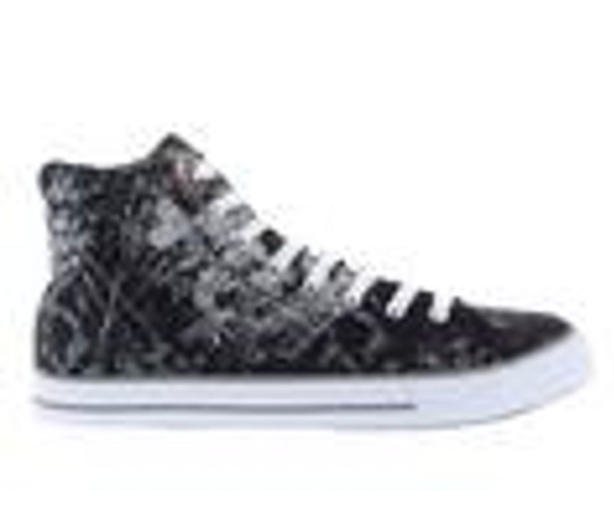 Men Ed Hardy High Tops | Men'S Ed Hardy Justice High-Top Casual Sneakers Black