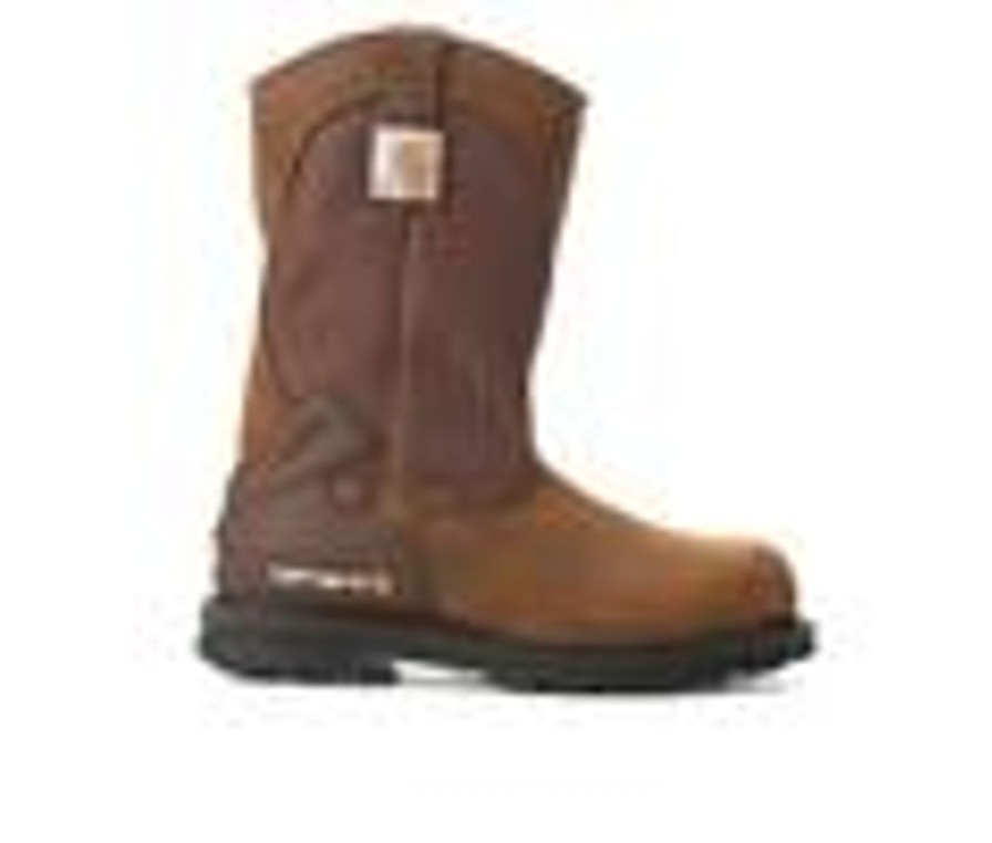 Men Carhartt Electric Hazard | Men'S Carhartt Cmp1200 Wellington Steel Toe Work Boots Bison Brown