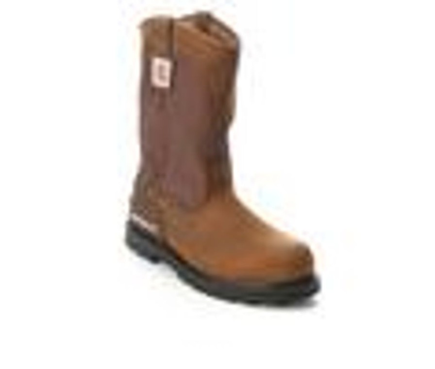 Men Carhartt Electric Hazard | Men'S Carhartt Cmp1200 Wellington Steel Toe Work Boots Bison Brown