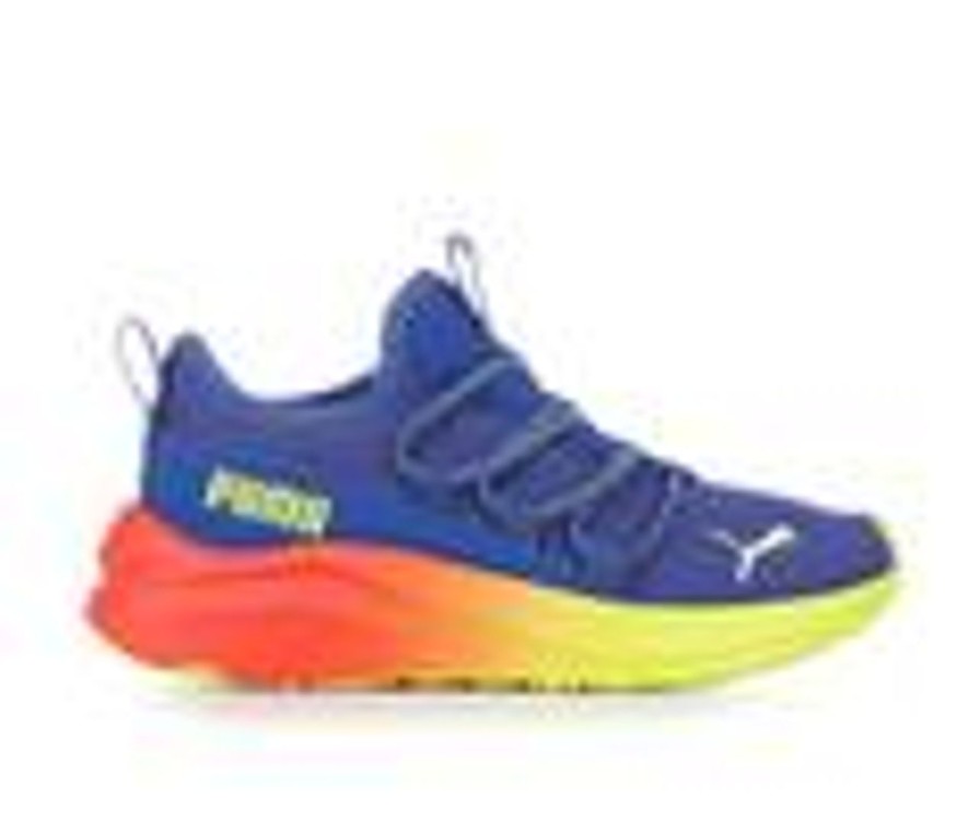 Kids Puma Athletics & Sneakers | Boys' Puma Little Kid & Big Kid Softride One4All Fade Running Shoes Blue/Yellow/Org