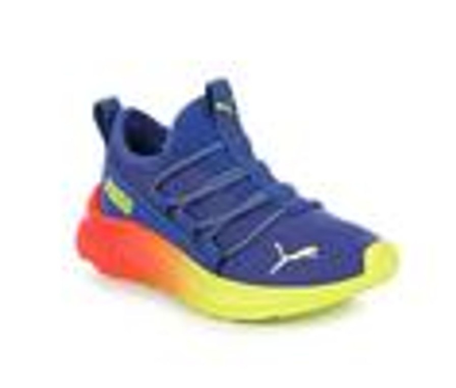 Kids Puma Athletics & Sneakers | Boys' Puma Little Kid & Big Kid Softride One4All Fade Running Shoes Blue/Yellow/Org