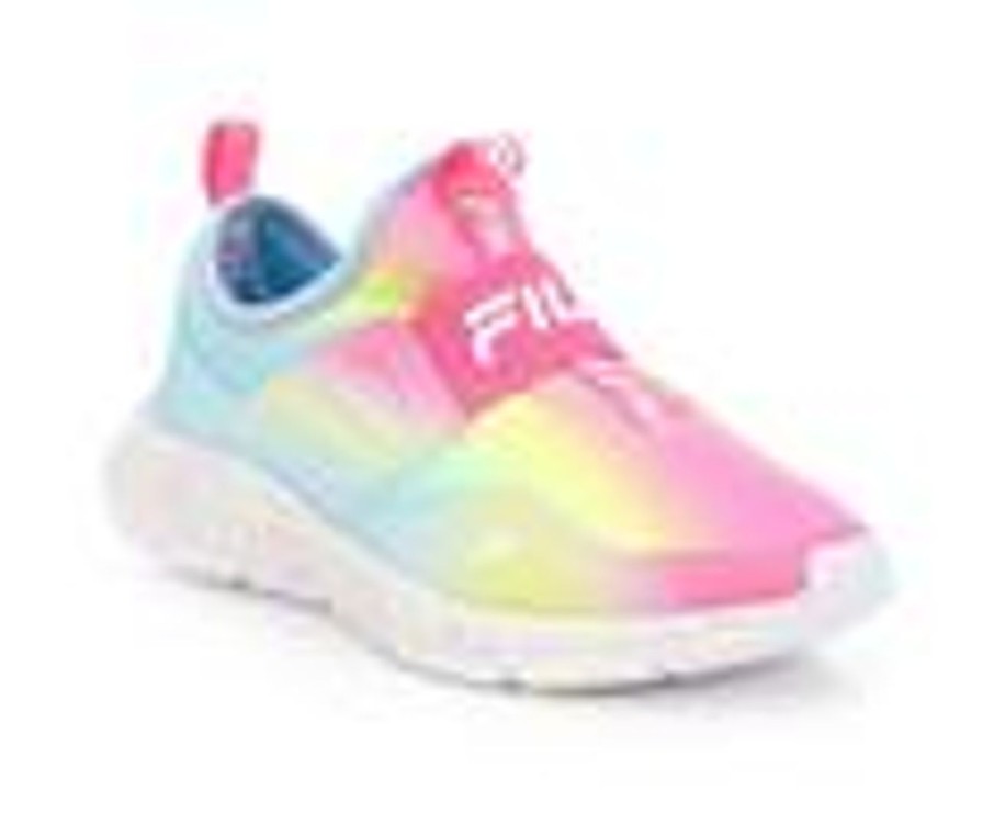 Kids Fila Athletics & Sneakers | Girls' Fila Little Kid & Big Kid Landbuzzer Marble Running Shoes Pink/Ylw/Blue