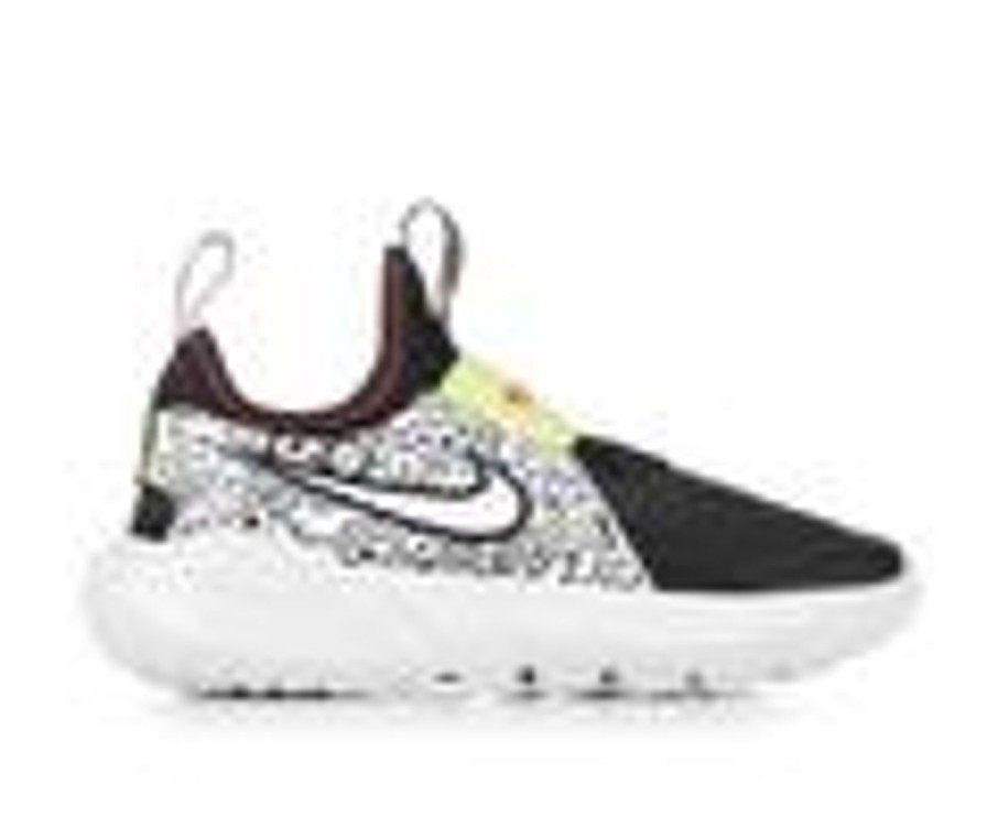 Kids Nike Athletics & Sneakers | Girls' Nike Little Kid Flex Runner Print Slip-On Running Shoes Black/White/Red