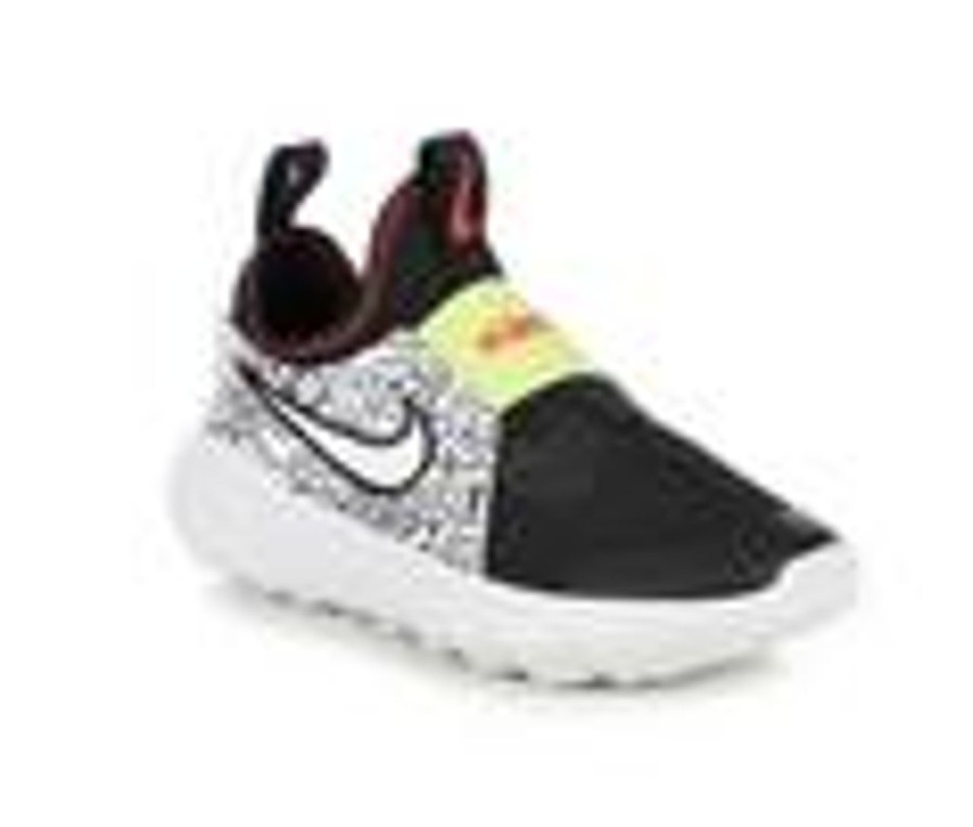 Kids Nike Athletics & Sneakers | Girls' Nike Little Kid Flex Runner Print Slip-On Running Shoes Black/White/Red