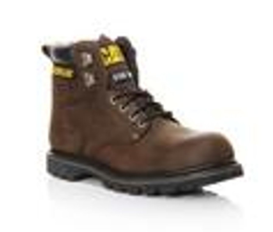 Men Caterpillar Electric Hazard | Men'S Caterpillar Second Shift 6 In Steel Toe Work Boots Brown