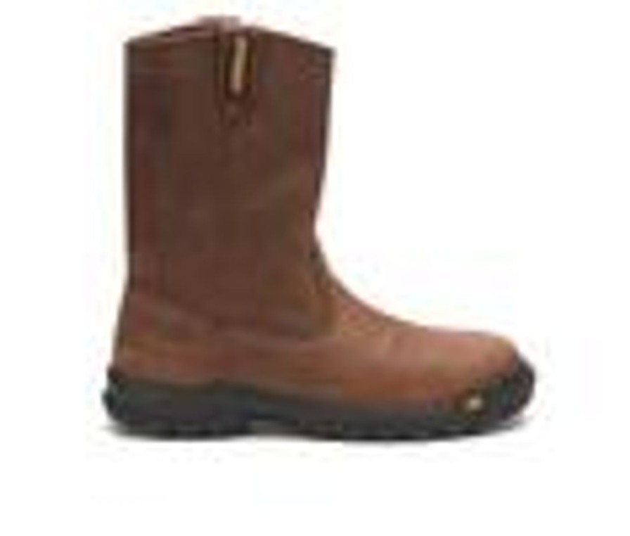 Men Caterpillar Electric Hazard | Men'S Caterpillar Drawbar Steel Toe Work Boots Summer Brown