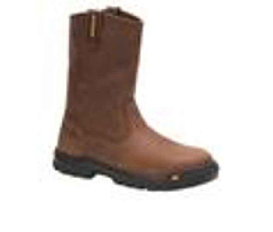 Men Caterpillar Electric Hazard | Men'S Caterpillar Drawbar Steel Toe Work Boots Summer Brown