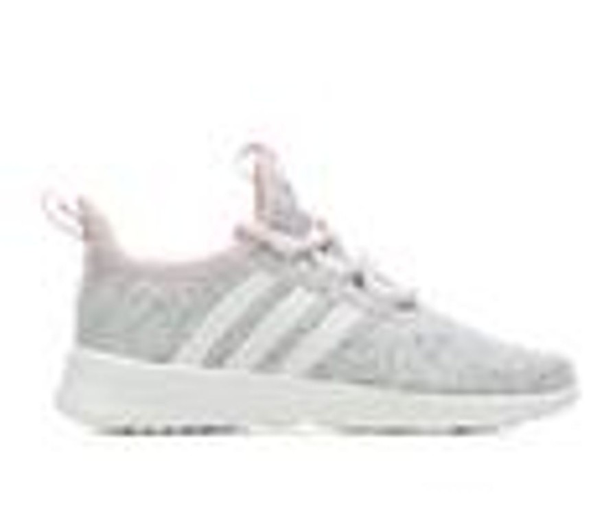 Kids Adidas Athletics & Sneakers | Girls' Adidas Little Kid & Big Kid Cloudfoam Pure 2.0 Sustainable Sneakers Grey/Wht/Pink