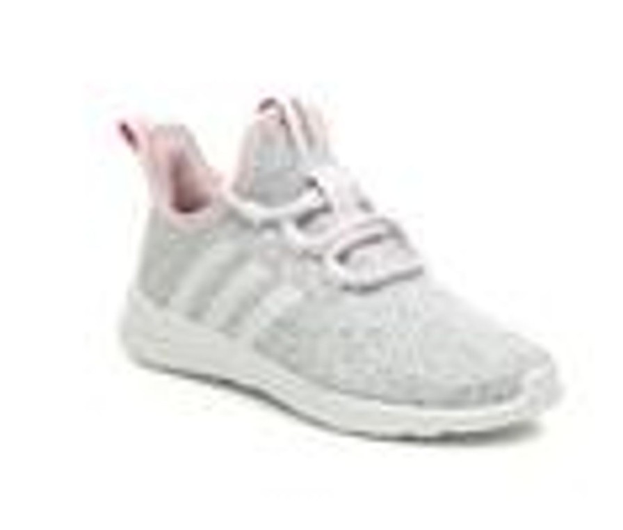 Kids Adidas Athletics & Sneakers | Girls' Adidas Little Kid & Big Kid Cloudfoam Pure 2.0 Sustainable Sneakers Grey/Wht/Pink