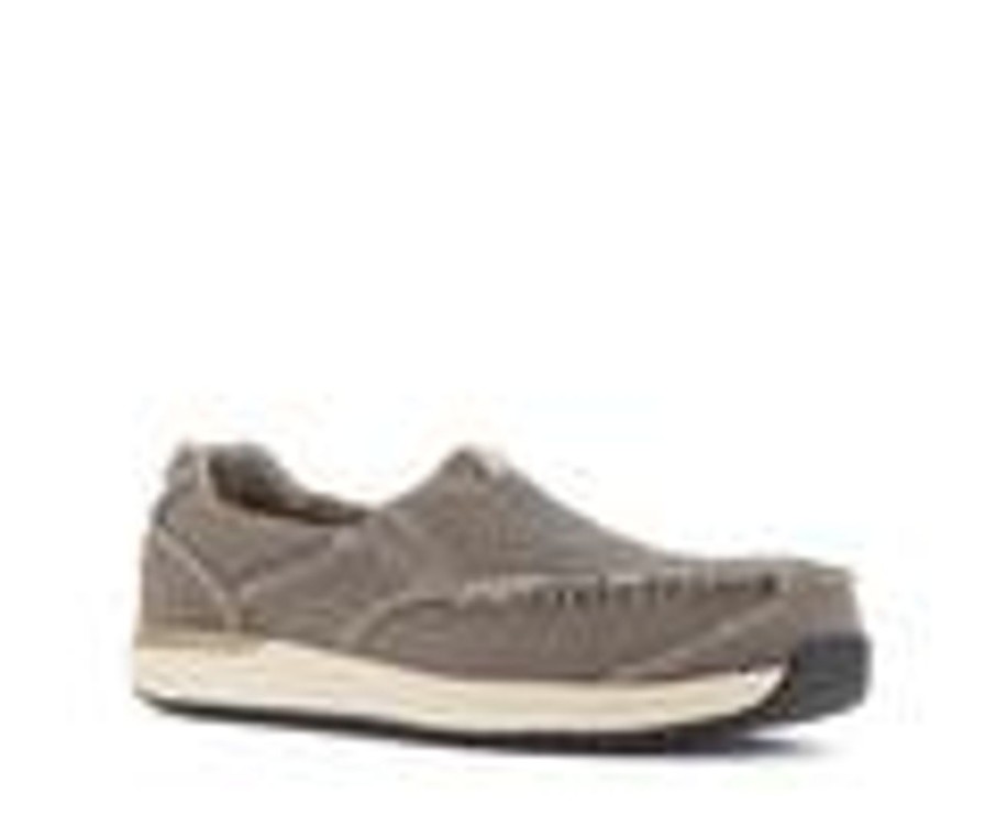 Men Rockport Works Composite And Alloy Toe | Men'S Rockport Works Langdon Rb2151 Slip-Resistant Work Shoes Breen