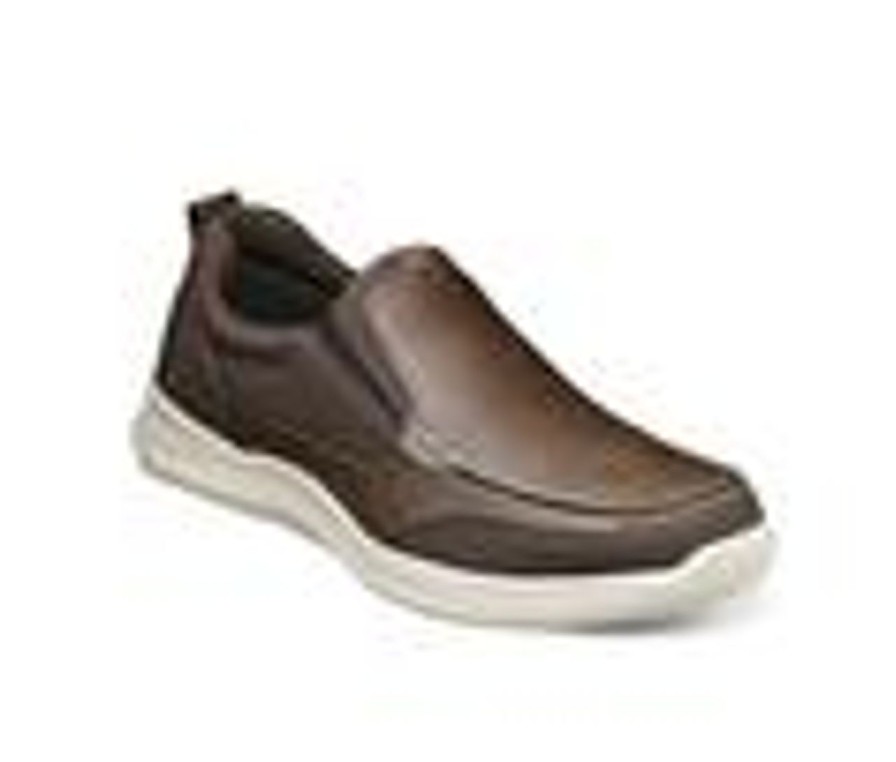 Men Nunn Bush Loafers And Slip-Ons | Men'S Nunn Bush Conway Moc Toe Slip-On Slip-On Shoes Brown