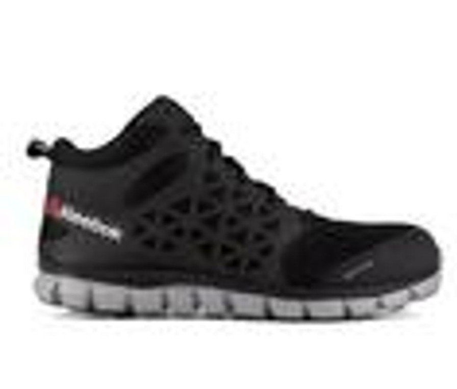 Men REEBOK WORK Composite And Alloy Toe | Men'S Reebok Work Sublite Cushion Work Mid Mesh Work Boots Black