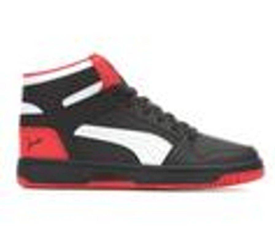 Men Puma High Tops | Men'S Puma Rebound Layup High Sl Sneakers Black/Red/White