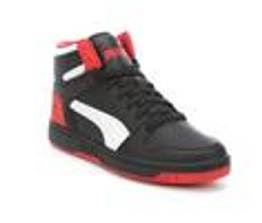 Men Puma High Tops | Men'S Puma Rebound Layup High Sl Sneakers Black/Red/White