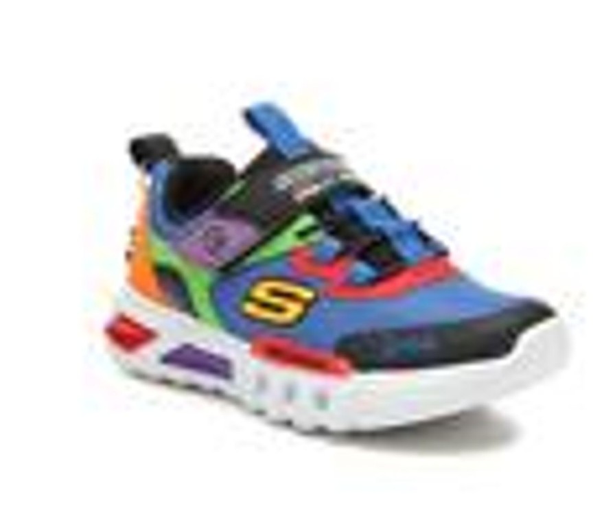 Kids Skechers Casual | Boys' Skechers Little Kid & Big Kid Ryan'S World Flex Glow Light-Up Sneakers Black/Blue/Mlti