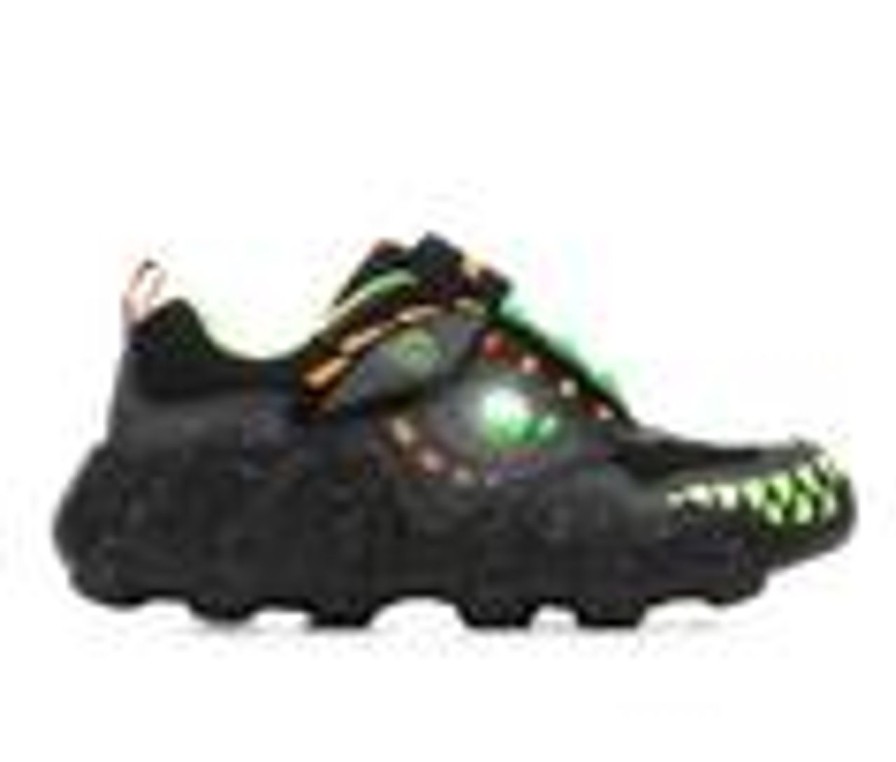 Kids Skechers Casual | Boys' Skechers Little Kid & Big Kid Skech-O-Saurus Dinosaur Light-Up Sneakers Blk/Green/Ornge