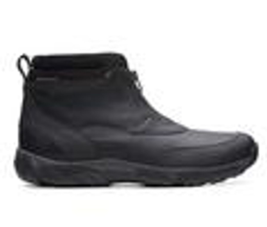 Men Clarks Winter And Snow Boots | Men'S Clarks Grove Zip Winter Boots Black Leather