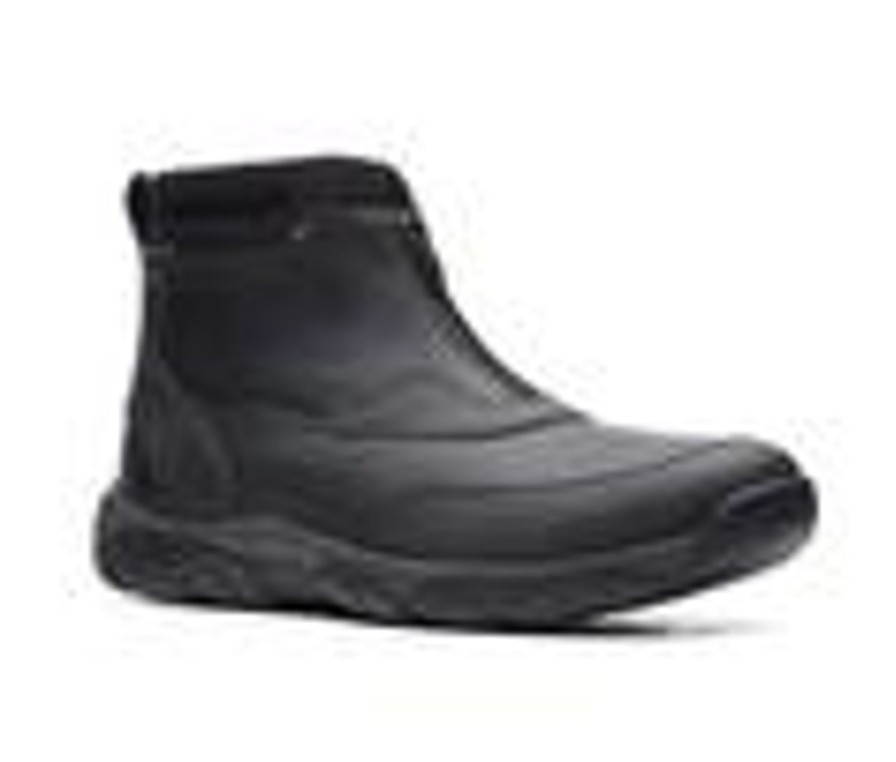 Men Clarks Winter And Snow Boots | Men'S Clarks Grove Zip Winter Boots Black Leather