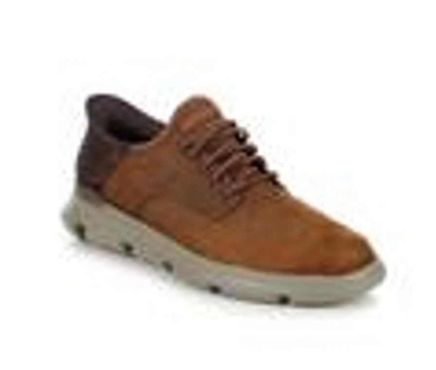 Men Skechers Oxfords | Men'S Skechers 205046 Garza Slip In Oxfords Dark Brown Lea