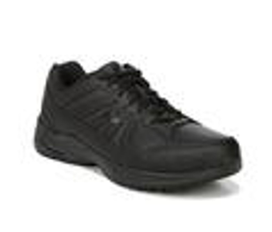 Men Dr. Scholls Slip Resistant | Men'S Dr. Scholls Titan 2 Safety Shoes Black Leather