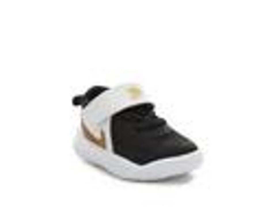 Kids Nike Athletics & Sneakers | Boys' Nike Infant & Toddler Team Hustle D10 Basketball Shoes Blk/Gold/White