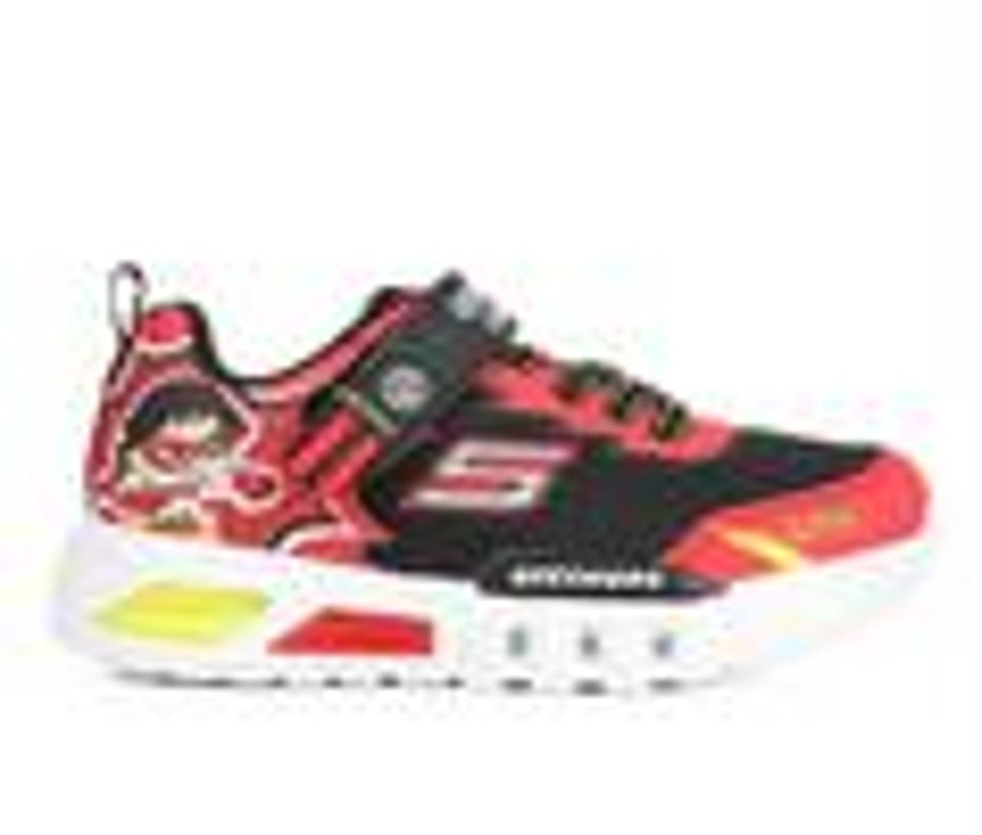 Kids Skechers Casual | Boys' Skechers Little Kid & Big Kid Ryan'S World Flex Glow Titan Light-Up Sneakers Red/Black/Ylw